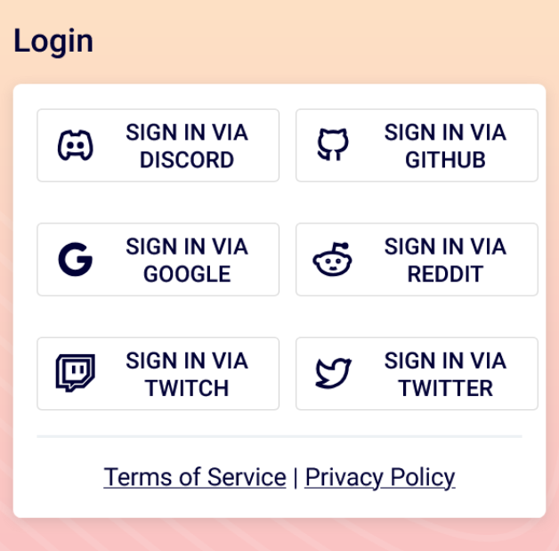 Screenshot of the PTS login page on mobile